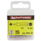 1/4 Phillips bit 25 mm Nr. 1, 10Stk. 2701-10
