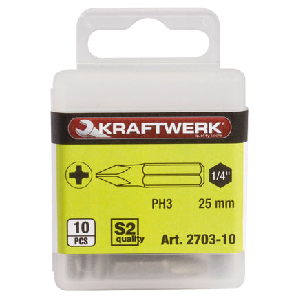 1/4 Phillips bit 25 mm Nr. 3, 10Stk. 2703-10 - Hischier Auto AG