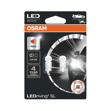 OSRAM - 2 Stk. LED-Lampen W2.1x9.5d 12 V Red