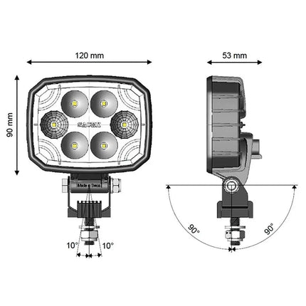 LED-Arbeitsscheinwerfer 12/24 V komp.+leicht - 1 - Stück Sacex