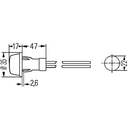 Hella - Positionsleuchte weiss - 2PF003563151 - 1 - Stück Hella