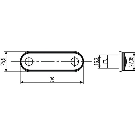 Hella LED-Positionsleuchte 12/24 V weiss - 1 - Stück Hella