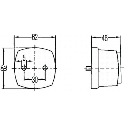 Hella - Seitenmarkierleuchte gelb - 2PS003057051 - 1 - Stück Hella