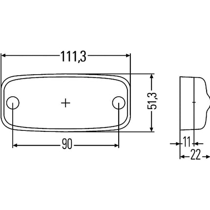 Hella - LED-Seitenmarkierleuchte 24V - 1 - Stück Hella