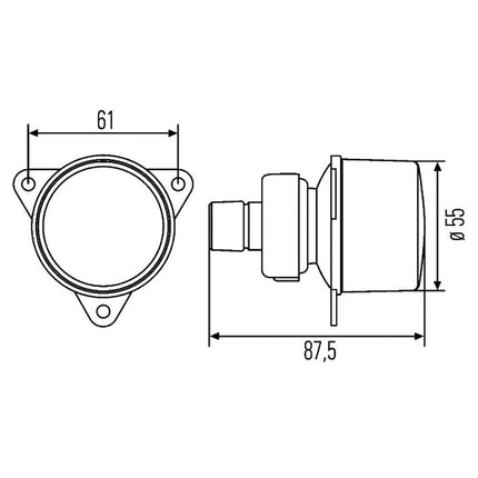 Hella - Blinkleuchte mit rauchfarb. Glas - 2BA008221041 - 1 - Stück Hella