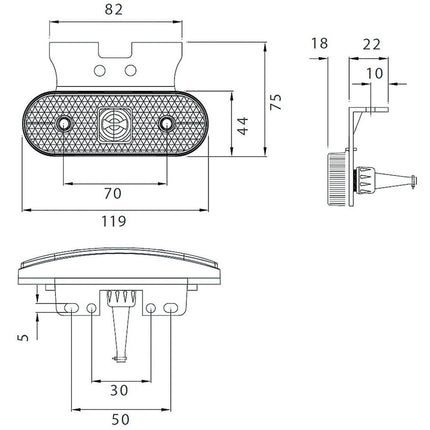 Aspöck Unipoint I LED-Seitenleuchte 12/24V - 312064017 - 1 - Stück Aspöck