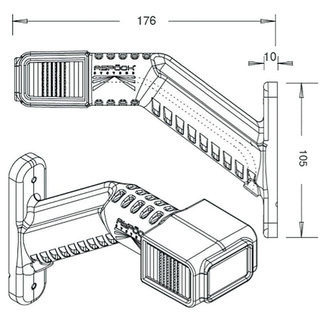 Aspöck - Superpoint IV LED-Umrissleuchte 12V/24V links - 313104004 - 1 - Stück Aspöck