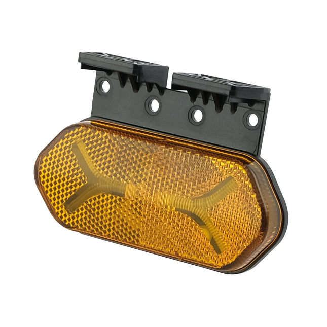 Aspöck Flatpoint IV gelb 12/24 V, AMP Superseal 2 pol. männlich, gelbe Lichtscheibe Halterung vorderseite - 317444011 - 1 - Stück Aspöck