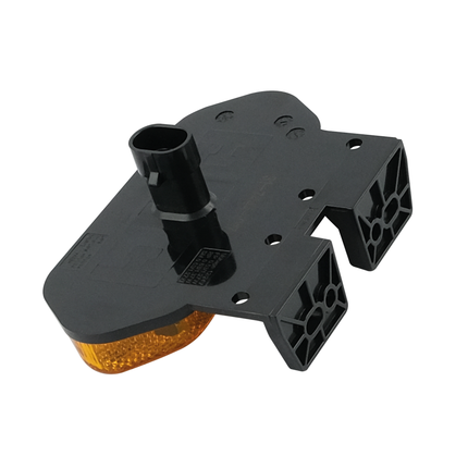 Aspöck Flatpoint IV gelb 12/24 V, AMP Superseal 2 pol. männlich, gelbe Lichtscheibe Halterung vorderseite - 317444011 - 1 - Stück Aspöck