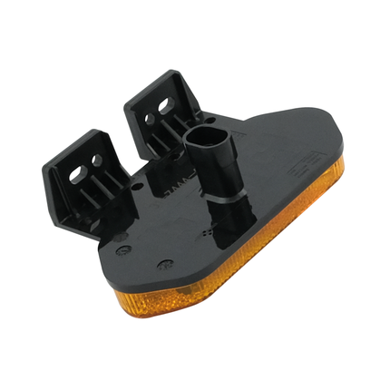 Aspöck Flatpoint IV gelb 12/24 V, AMP Superseal 2 pol. männlich, gelbe Lichtscheibe Halterung Rückseite - 317444021 - 1 - Stück Aspöck
