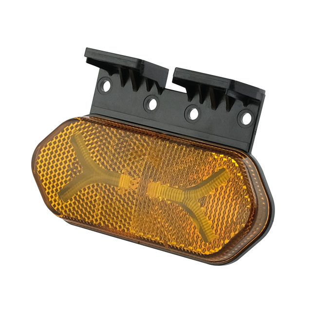 Aspöck Flatpoint IV gelb 12/24 V, Bajonett 2 pol. männlich, gelbe Lichtscheibe Halter Vorderseite - 317444061 - 1 - Stück Aspöck
