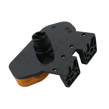 Aspöck Flatpoint IV gelb 12/24 V, Bajonett 2 pol. männlich, gelbe Lichtscheibe Halter Vorderseite - 317444061 - 1 - Stück Aspöck