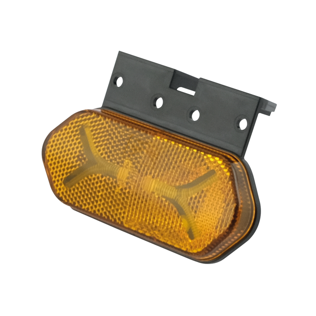 Aspöck Flatpoint IV gelb 12/24 V, Bajonett 2 pol. männlich, gelbe Lichtscheibe Halter Rückseite - 317444071 - 1 - Stück Aspöck