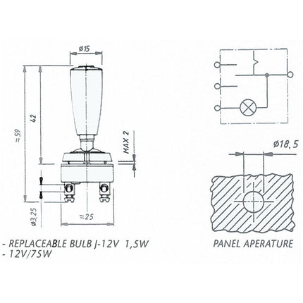 Merit Blinkerschalter 1 - 0 - 2
