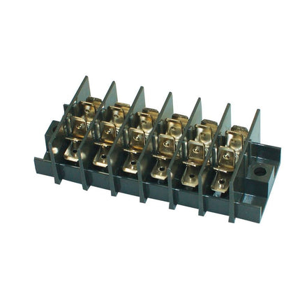 Flachsteckleiste 6-teil. m. 6 Anschlüssen