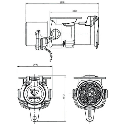 Adapter 15- auf 7-pol. * Euro-N *