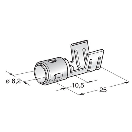 Kerzenstecker Metall blank Typ SAE