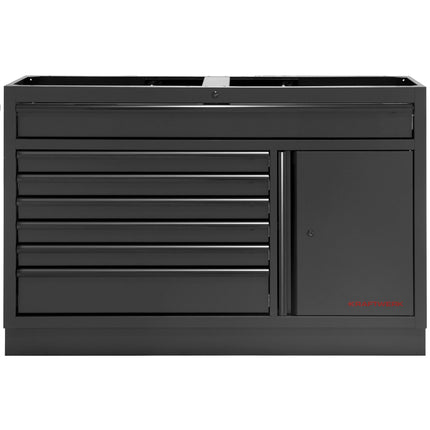 MOBILIO Schubladenschrank 1360 mm 7 Schubladen 1-Türig BLK 3964-02-W-BLK - Hischier Auto AG