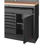 MOBILIO Schubladenschrank 1360 mm 7 Schubladen 1-Türig BLK 3964-02-W-BLK