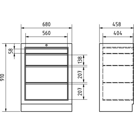 MOBILIO Schubladenschrank, 4 Schubladen 3964-04 - Hischier Auto AG