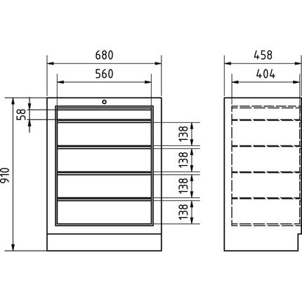 MOBILIO Schubladenschrank, 5 Schubladen 3964-05 - Hischier Auto AG