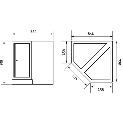 Mobilio Eck-Schrankmöbel 1 Türe 3964-16 - Hischier Auto AG