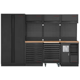MOBILIO BLK 4er Komplett-Kombi mit Lochwand Buche 3964D-BLK