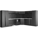 MOBILIO BLK 8er Komplett-Kombi mit Lochwand Edelstahl 430 3964E-BLK-IX