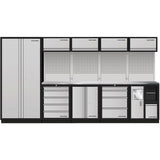 5-Element-Schrankw. mit Lochwand Inox 3964HIX