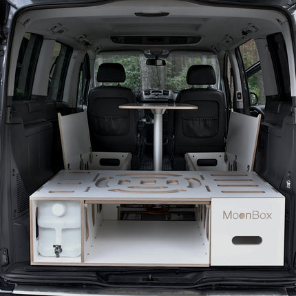 Moonbox Campingbox mit Tisch Van/Bus 124cm Weiß Moonbox