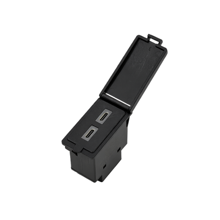 Einbausteckdose mit Deckel - 2 x USB-C