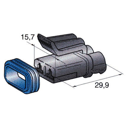 Steckergehäuse Delphi Metri-Pack 280, 2polig 4423530 - Hischier Auto AG