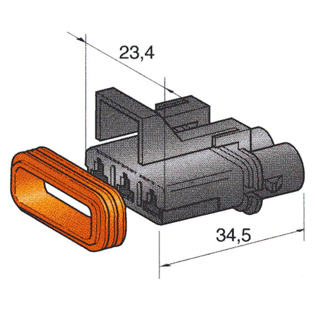Buchsengehäuse Delphi Metri-Pack 280, 3polig 4423550 - Hischier Auto AG