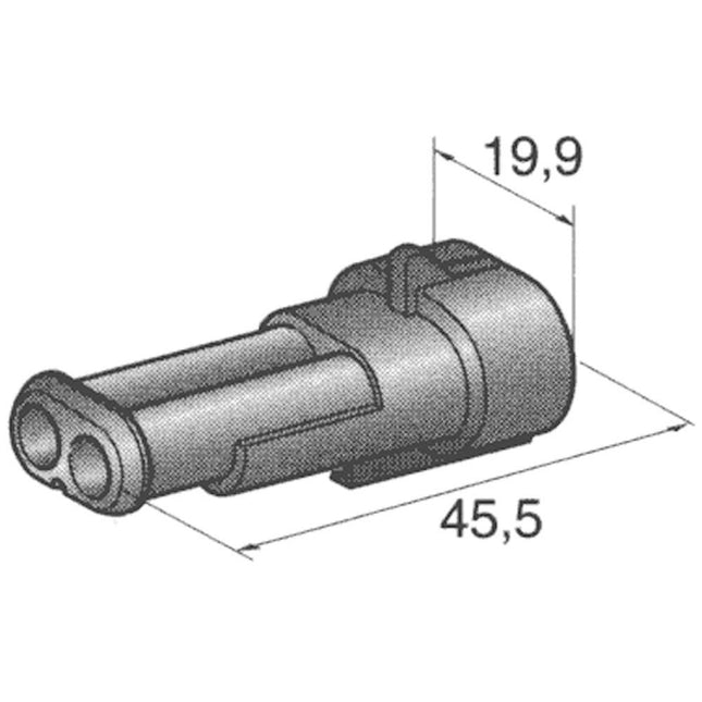 Stiftgehäuse SUPERSEAL 1.5, 2-pol
