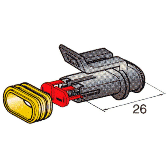 Buchsengehäuse SUPERSEAL 1.5, 2-pol