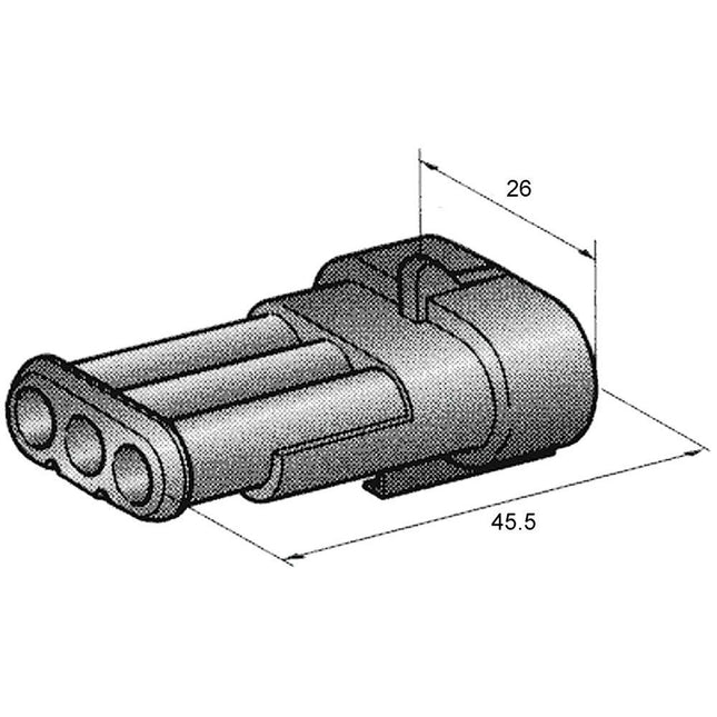 Stiftgehäuse SUPERSEAL 1.5, 3-pol
