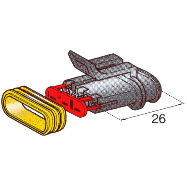 Buchsengehäuse SUPERSEAL 1.5, 3-pol