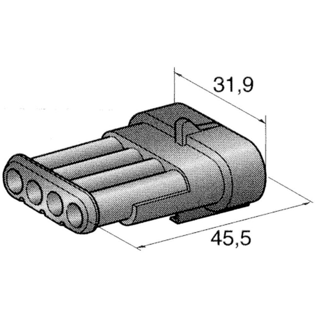 Stiftgehäuse SUPERSEAL 1.5, 4-pol