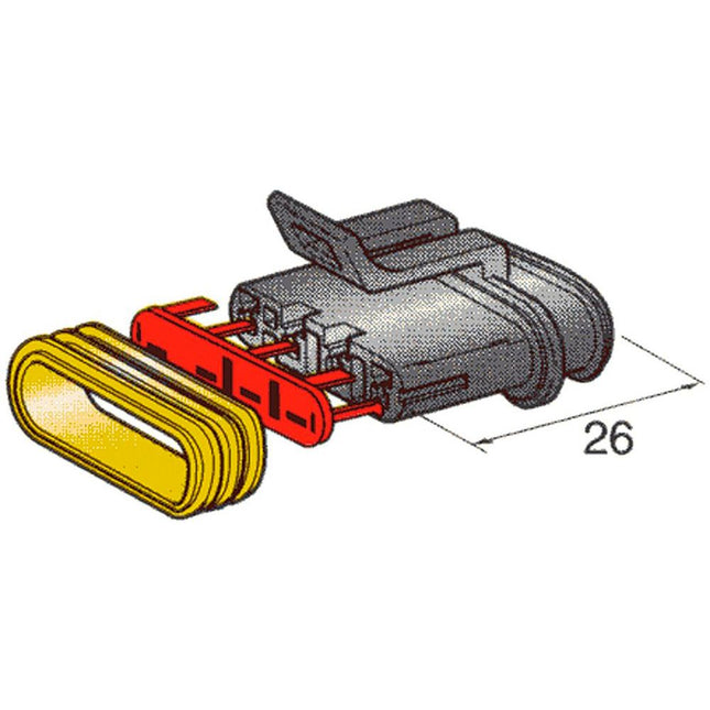 Buchsengehäuse SUPERSEAL 1.5, 4-pol