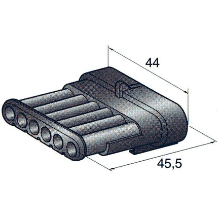 Stiftgehäuse SUPERSEAL 1.5, 6-pol