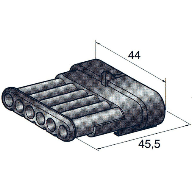 Stiftgehäuse SUPERSEAL 1.5, 6-pol
