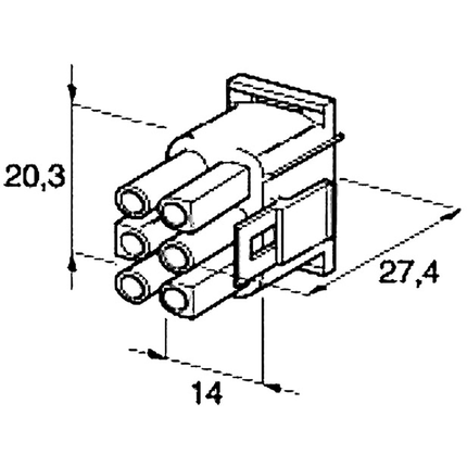 Steckgehäuse männlich MATE-N-LOK 6-pol 4426110 - Hischier Auto AG