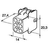 Steckgehäuse weiblich MATE-N-LOK 6-pol 4426120