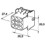 Steckgehäuse weiblich MATE-N-LOK 9-pol 4426140