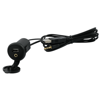 Einbausteckdose Verlängerung - 1 x USB-A, 1 x Jack 3.5 mm