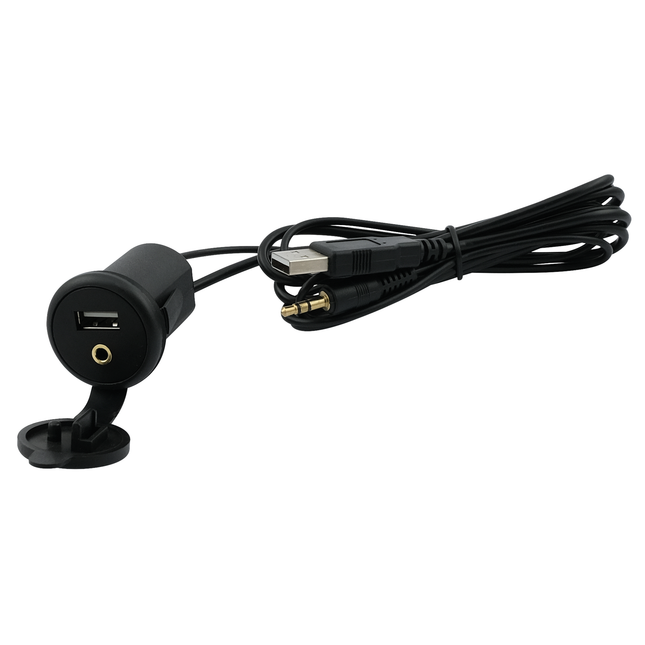 Einbausteckdose Verlängerung - 1 x USB-A, 1 x Jack 3.5 mm 50150