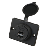 Einbausteckdose mit flacher Montageplatte - 2 x USB-A 50181