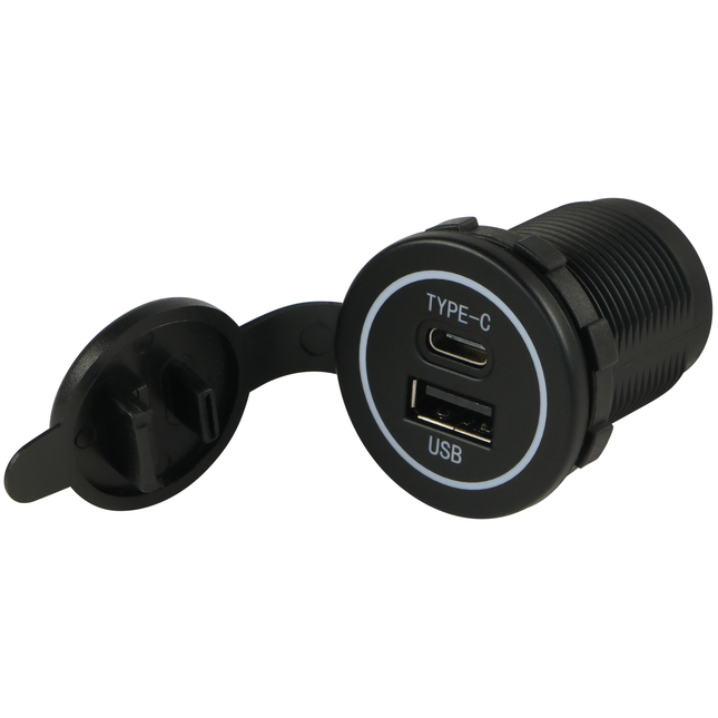 Einbausteckdose 1x USB-A und 1x USB-C 50190