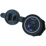 Einbausteckdose 1x USB-A und 1x USB-C 50190
