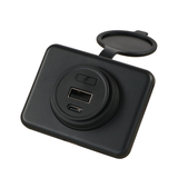 Einbausteckdose mit flacher Montageplatte - 1 x USB-A und 1 x USB-C 50191